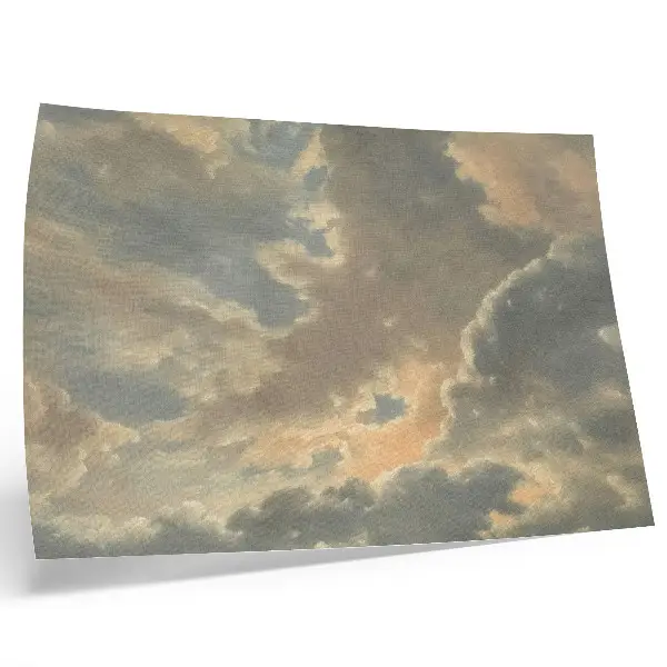 Poster murale di alta qualità con nuvole nel cielo nelle tonalità del grigio e del beige