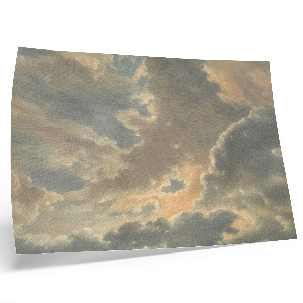 Poster murale di alta qualità Nuvole nel cielo nelle tonalità del grigio e del beige