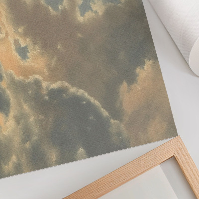 Poster murale di alta qualità Nuvole nel cielo nelle tonalità del grigio e del beige