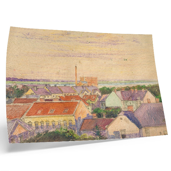 Poster Veduta della città di Egon Schiele, illustrazione