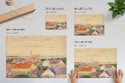 Poster Veduta della città di Egon Schiele, illustrazione