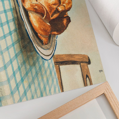Poster dai colori saturi Natura morta con un piatto di torta di Egon Schiele