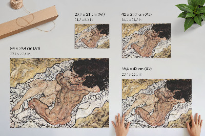 Poster murale di alta qualità L'abbraccio (1917) di Egon Schiele