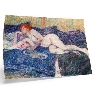 Poster murale di alta qualità Donna nuda che mostra il seno, opera d'arte erotica d'epoca di Henri de Toulouse-Lautrec