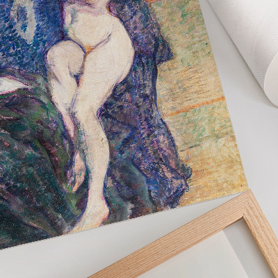 Poster murale di alta qualità Donna nuda che mostra il seno, opera d'arte erotica d'epoca di Henri de Toulouse-Lautrec