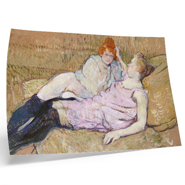 Stampa su tela moderna Divano (circa 1894–1896) – un dipinto ad alta risoluzione di Henri de Toulouse-Lautrec