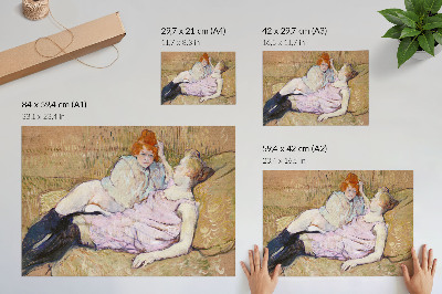 Stampa su tela moderna Divano (circa 1894–1896) – un dipinto ad alta risoluzione di Henri de Toulouse-Lautrec