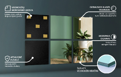 Piastrelle a specchio cuadrados autoadhesivos