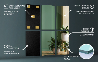 Piastrelle specchio adesive rectangulares