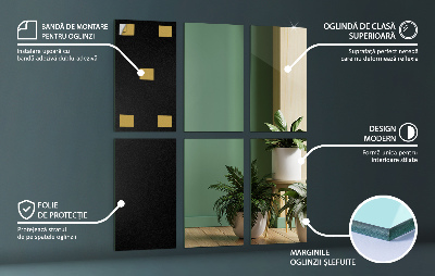 Piastrelle specchio adesive rectangulares