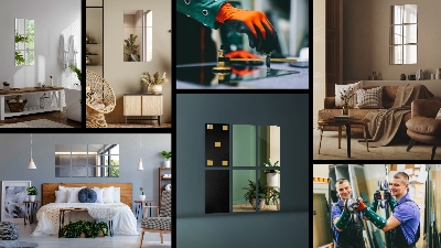 Piastrelle specchio adesive rectangulares