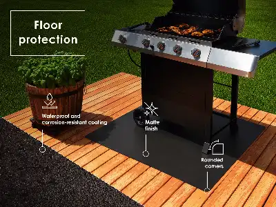 Piastra per barbecue a quarto di cerchio 100x100 cm