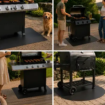 Piastra per barbecue a quarto di cerchio 100x100 cm