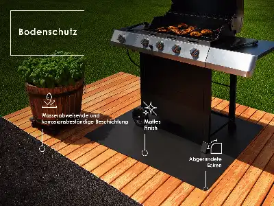 Piastra per barbecue a quarto di cerchio 100x100 cm