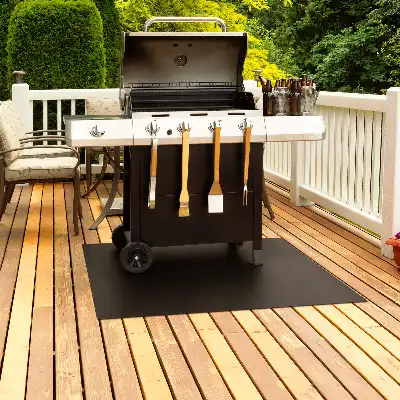 Lamiera di protezione sotto barbecue rettangolare 100x70 cm