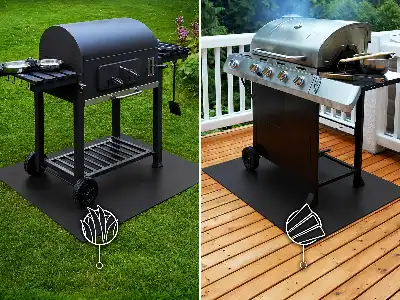 Lamiera di protezione sotto barbecue rettangolare 100x70 cm
