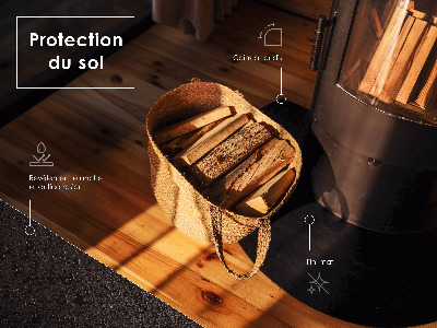 Lastra per caminetto Nera in lamiera a quarto di cerchio