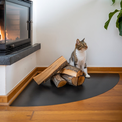 Lastra per caminetto Nera in lamiera a quarto di cerchio