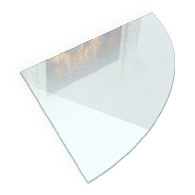 Vetro sotto il camino Semitrasparente a quarto di cerchio