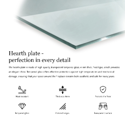 Vetro sotto il camino esagonale trasparente