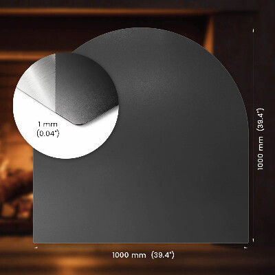 Semicircolare lastra per caminetto Nera in lamiera metallica