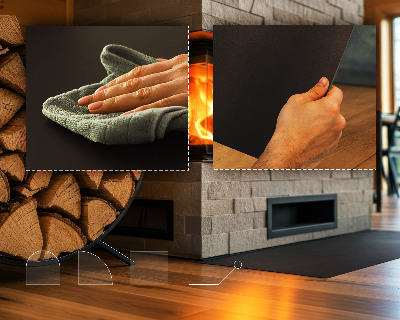 Semicircolare lastra per caminetto Nera in lamiera metallica