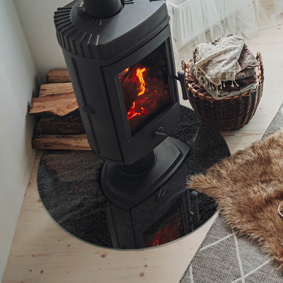 Lastra in vetro per caminetto rotondo Texture di pietra naturale