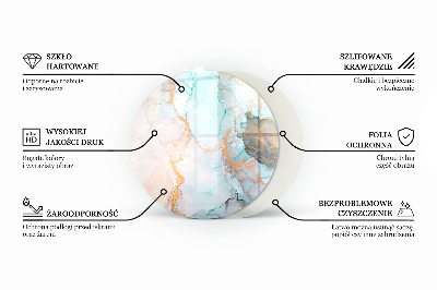 Lastra in vetro per caminetto rotondo Nuvola astratta di solidi