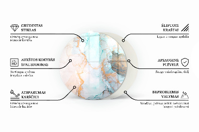 Lastra in vetro per caminetto rotondo Nuvola astratta di solidi