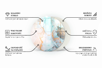 Lastra in vetro per caminetto rotondo Nuvola astratta di solidi