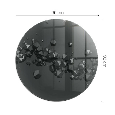 Lastra in vetro per caminetto rotondo Nuvola astratta di solidi