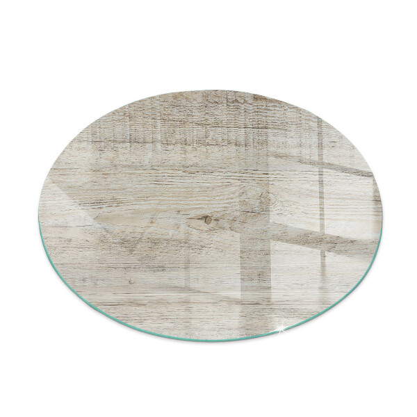 Vetro sotto stufa rotondo Texture di legno chiaro