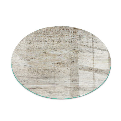 Vetro sotto stufa rotondo Texture di legno chiaro