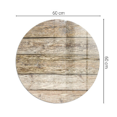 Lastra in vetro per caminetto rotondo Tavola di legno nel layout