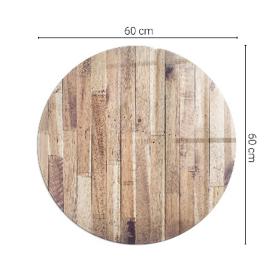 Lastra in vetro per caminetto rotondo Tavola di legno nel layout