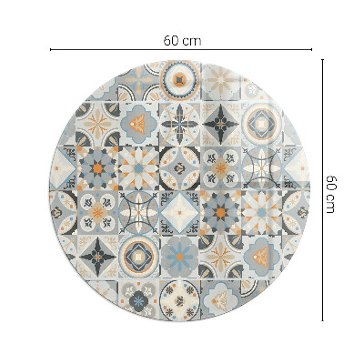 Vetro sotto stufa rotondo Motivi a mosaico nelle piastrelle