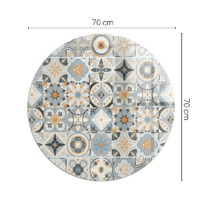 Vetro sotto stufa rotondo Motivi a mosaico nelle piastrelle