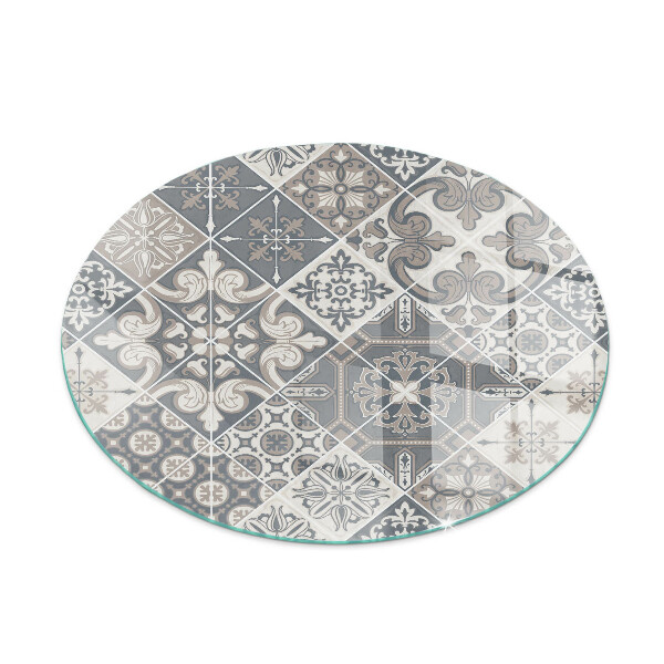 Lastra in vetro per caminetto rotondo Motivo decorativo a mosaico