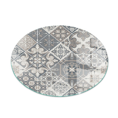 Lastra in vetro per caminetto rotondo Motivo decorativo a mosaico