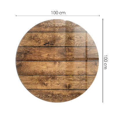 Lastra in vetro per caminetto rotondo Tavola di legno con venature