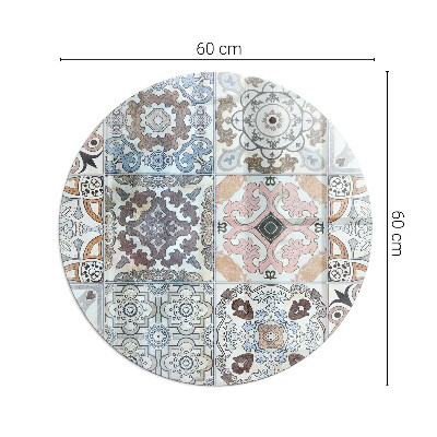 Vetro sotto stufa rotondo Motivi a mosaico nelle piastrelle