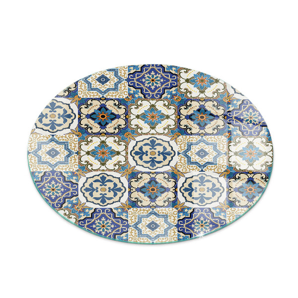 Lastra in vetro per caminetto rotondo Motivo a mosaico con fiori