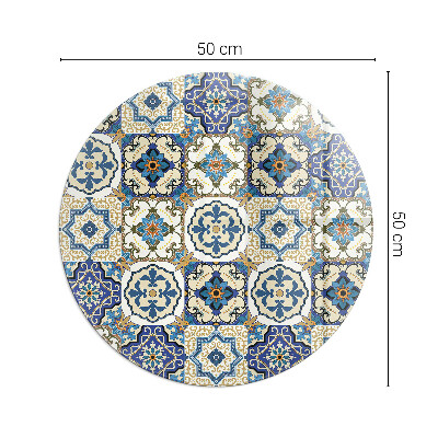 Lastra in vetro per caminetto rotondo Motivo a mosaico con fiori