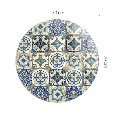 Lastra in vetro per caminetto rotondo Motivo a mosaico con fiori
