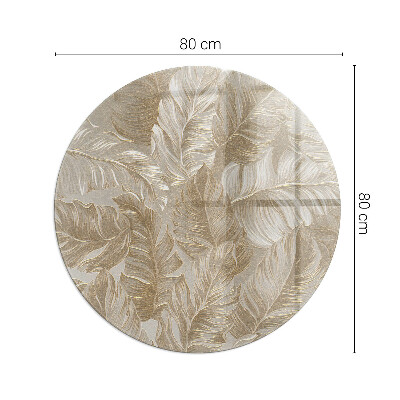 Lastra in vetro per caminetto rotondo Foglie con motivi sottili