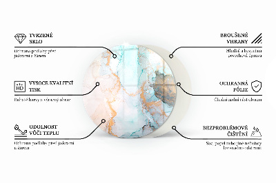 Vetro sotto stufa rotondo Motivo geometrico 3D
