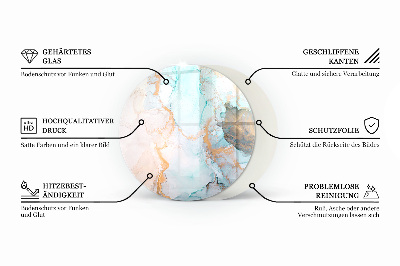 Vetro sotto stufa rotondo Motivo geometrico 3D