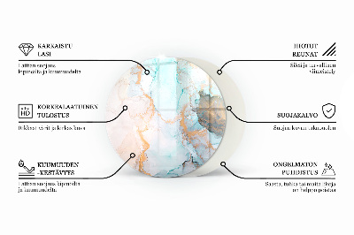 Vetro sotto stufa rotondo Motivo geometrico 3D