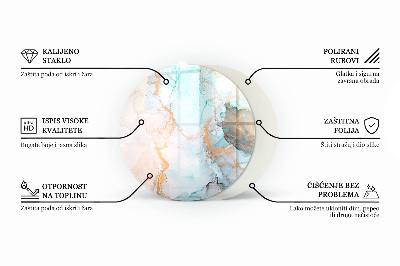 Vetro sotto stufa rotondo Motivo geometrico 3D