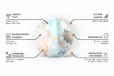 Vetro sotto stufa rotondo Motivo geometrico 3D